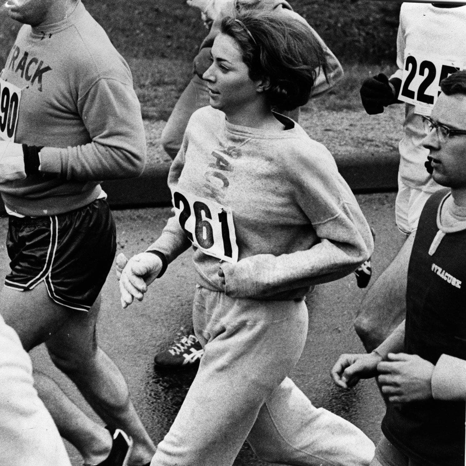 Katherine Switzer runs the 1967 Boston Marathon