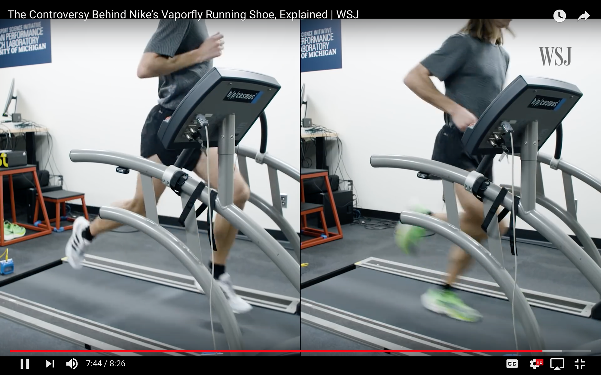 vaporfly on treadmill