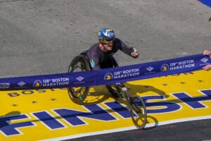 Switzerland's Marcel Hug made history on Monday by winning his seventh Boston Marathon in the men’s wheelchair division.