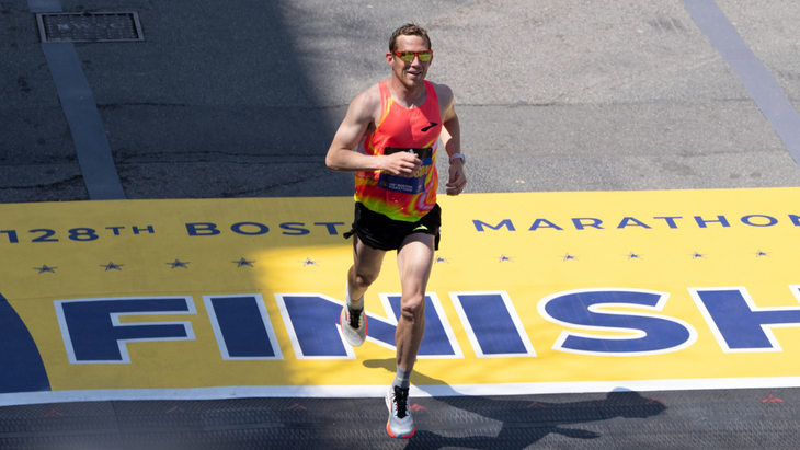 CJ Albertson at the Boston Marathon