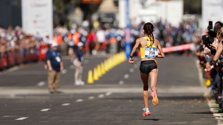 Fiona O'Keeffe running Olympic Trials