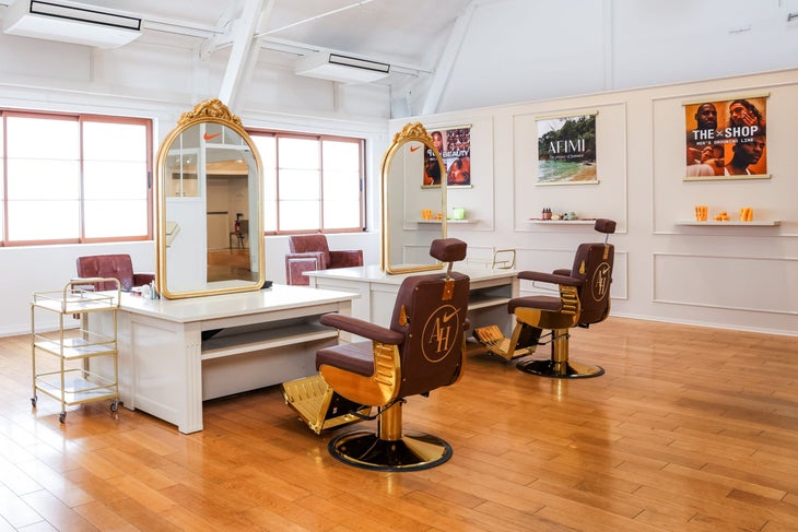 barber shop at nike athlete house in Paris