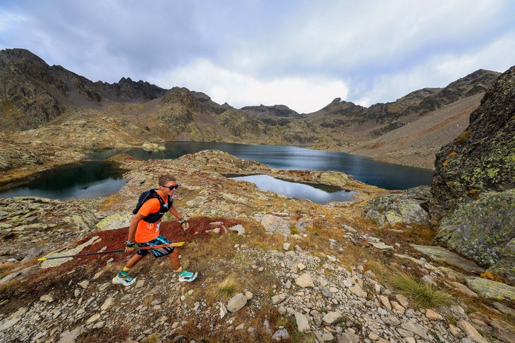 Courtney Dauwalter works her way through the Maritime Alps en route to winning the 2024 Nice Côte d'Azur by UTMB.