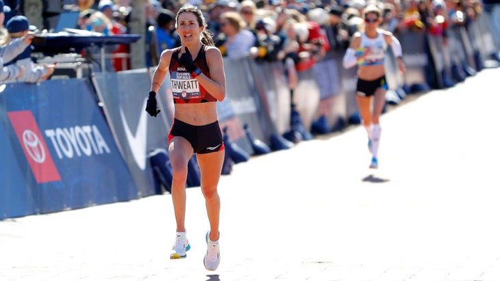 Laura Thweatt running Olympic Trials