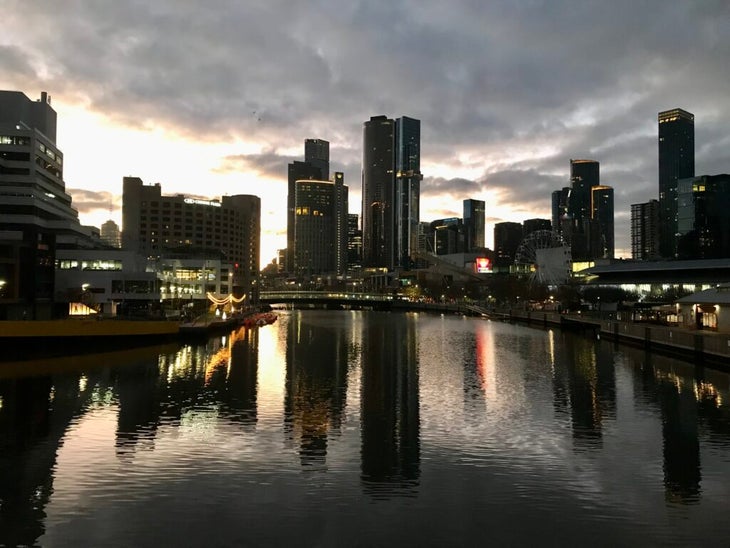 On a run at Melbourne at dawn.