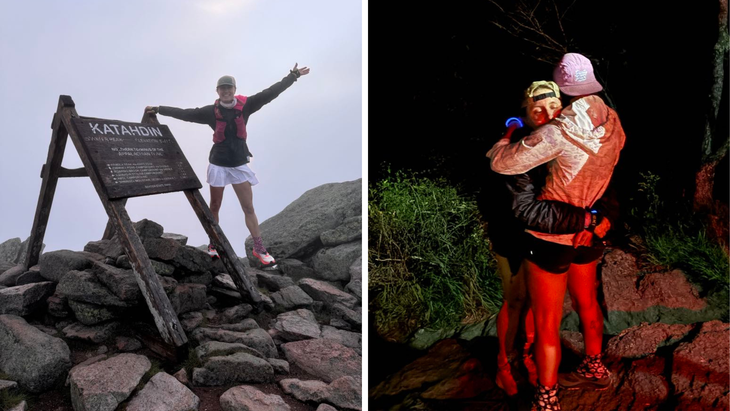 Tara Dower at the start and end of the AT.