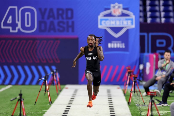 Before becoming an NFL player, Xavier Worthy ran an NFL Combine record of 4.21 seconds for the 40-yard dash and reached a top speed of 24.21 mph.