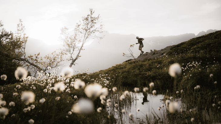 Doug Mayer runs above Chamonix, France.