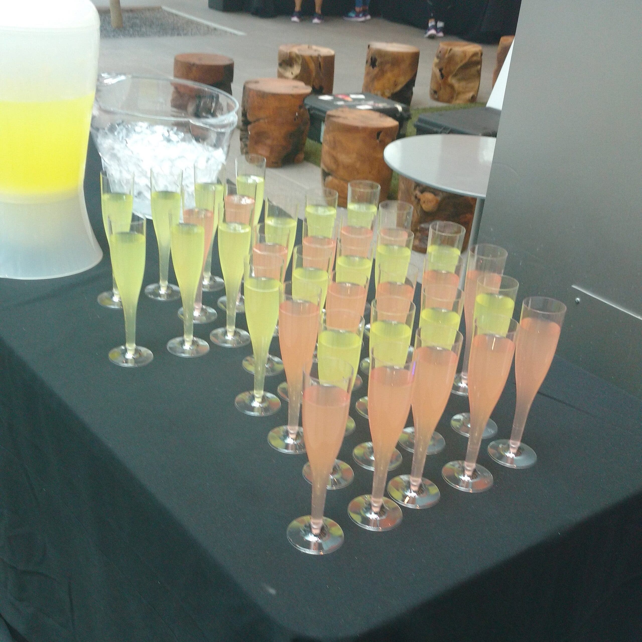 champagne flutes of electrolytes