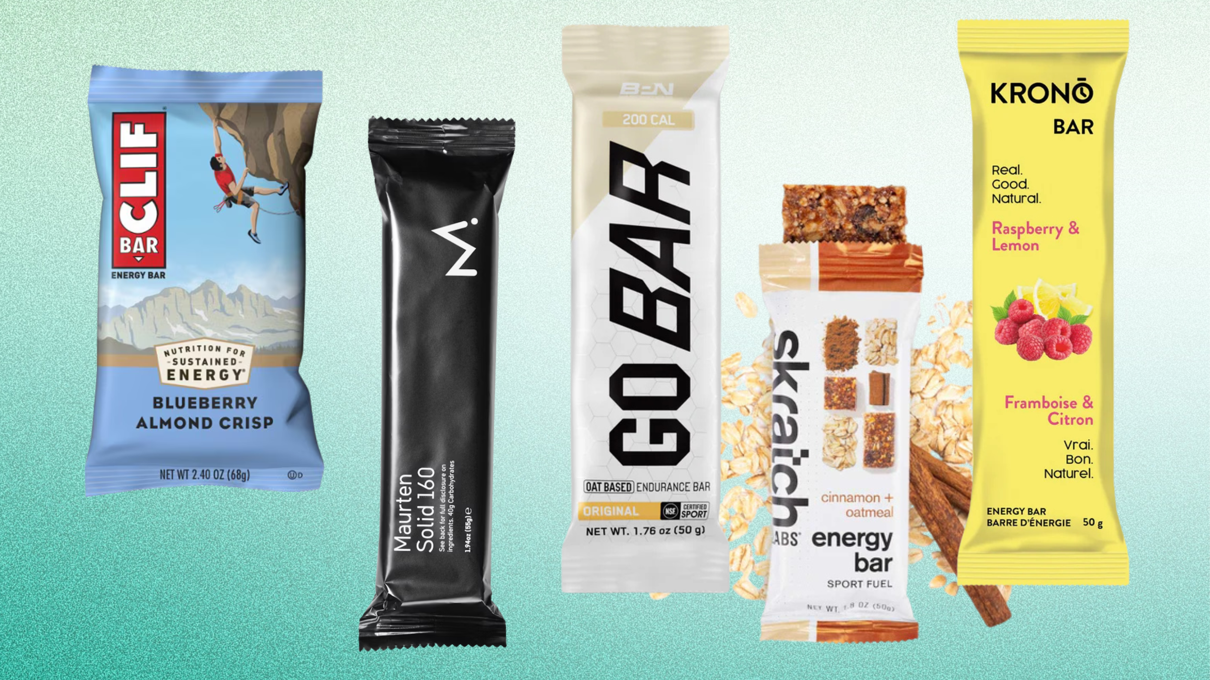 five allergen-friendly energy bars in packages