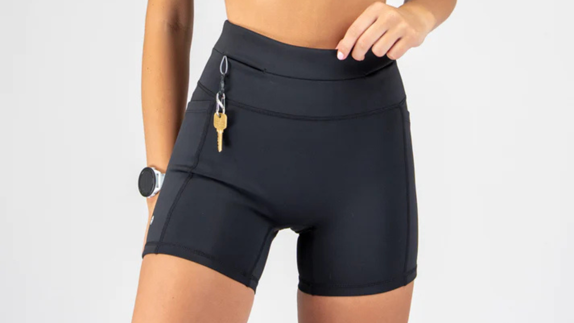a pair of compression shorts with a lot of pockets