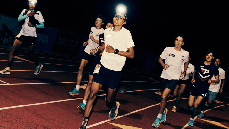Brandon Dugi on the track at Western States.