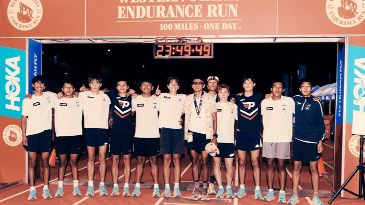 Brandon Dugi and his cross country runners from Page High School at the Western States 100.