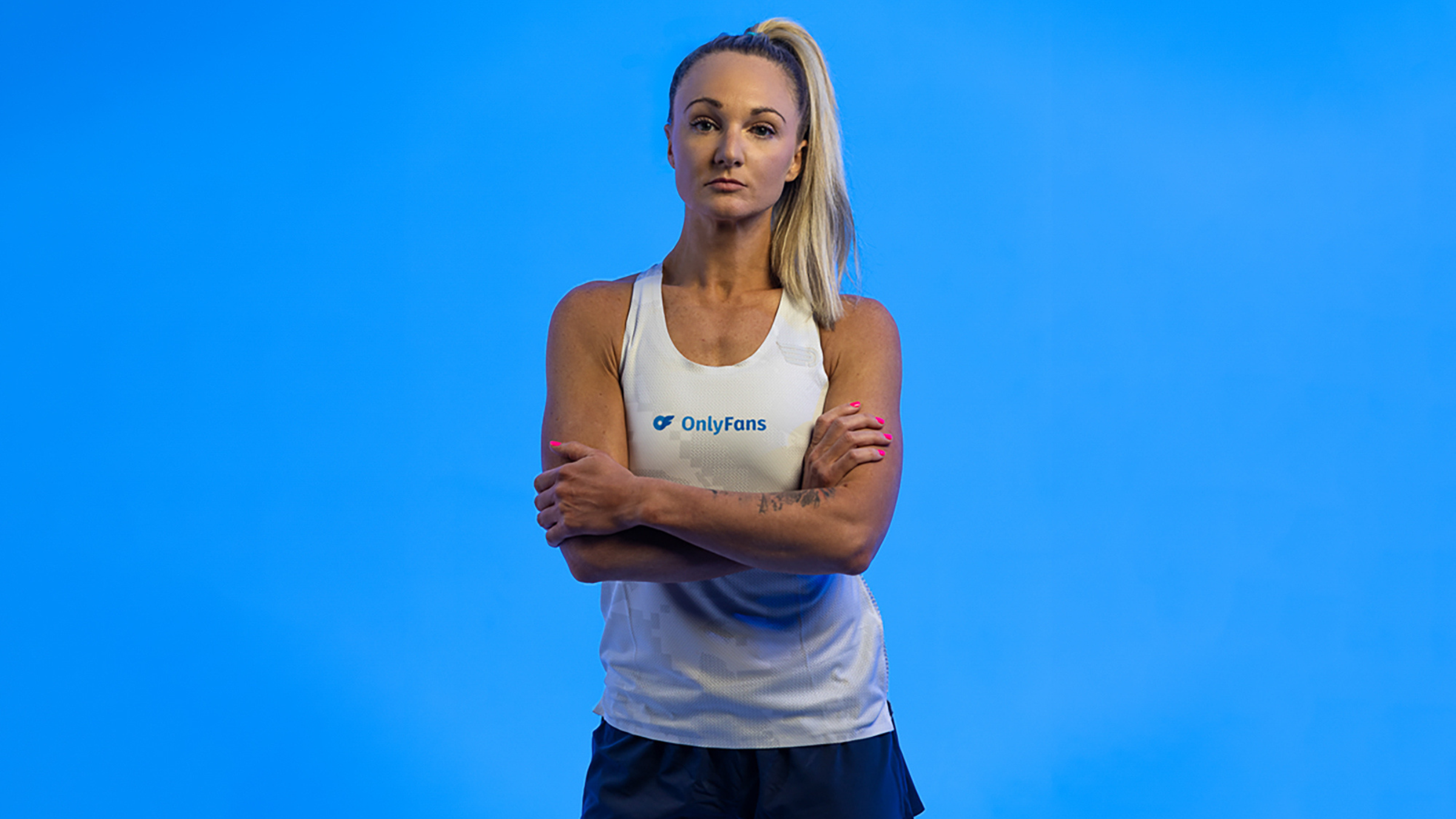 Sabrina Stanley wears an OnlyFans racing kit