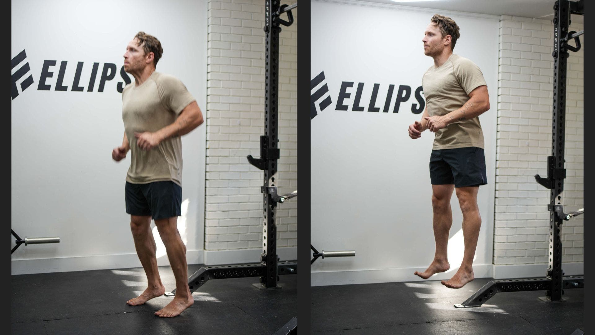 pogo hops, a runner jumps up and down