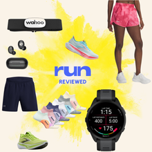 a collage of budget running gear