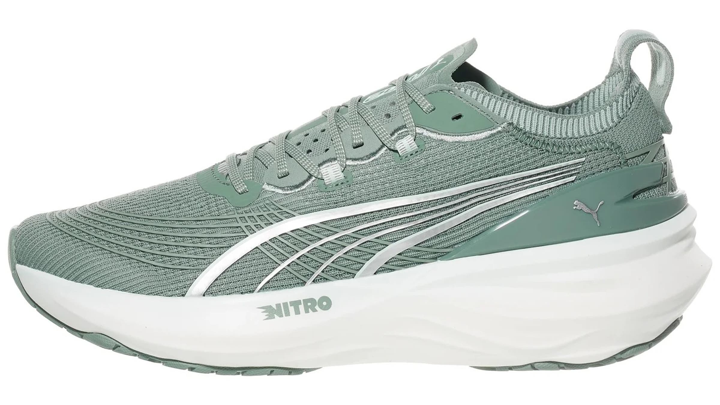 Puma ForeverRun 2 green on white background
