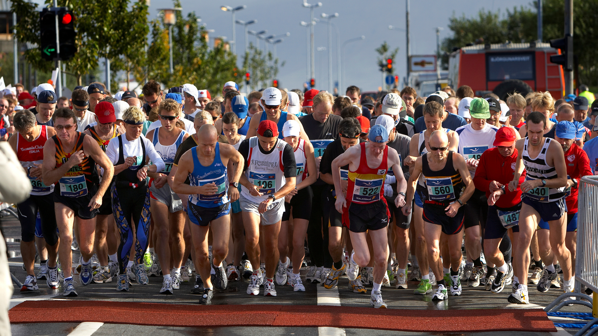 runners at the beginning of a marathon in Iceland
