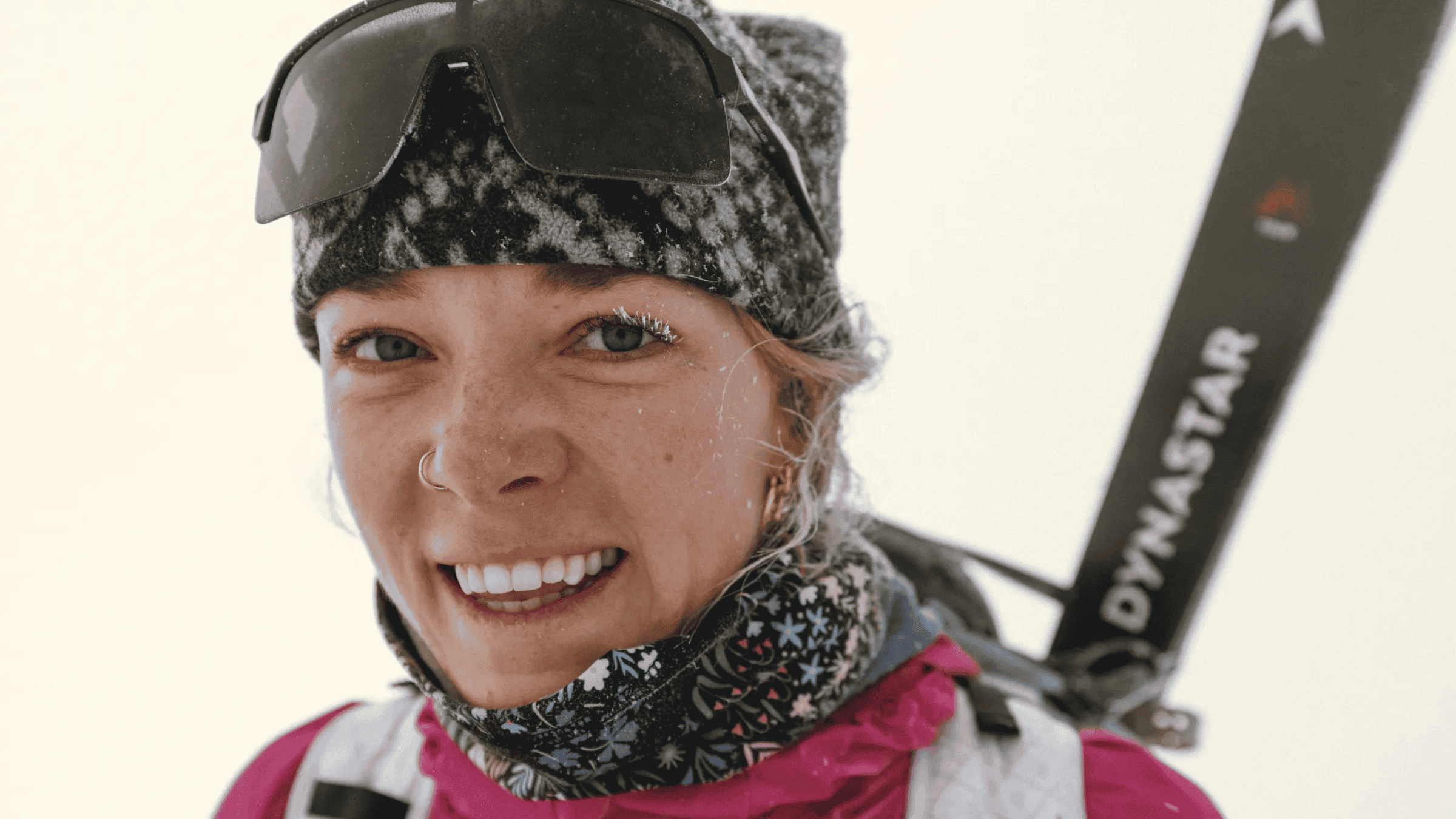 Anna Gibson practicing ski mountaineering