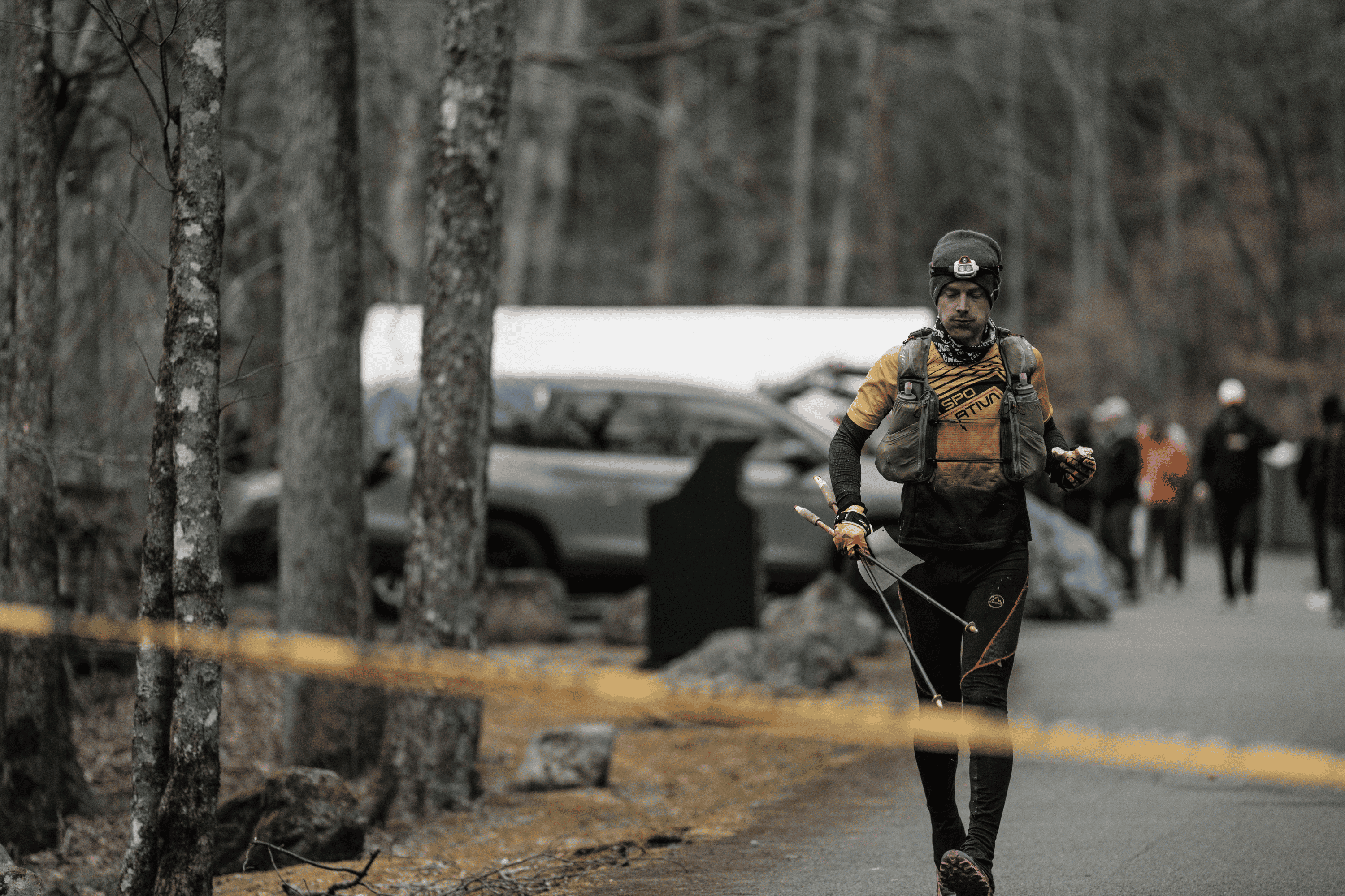 John Kelly at the 2026 Barkley Marathons finishing loop 1