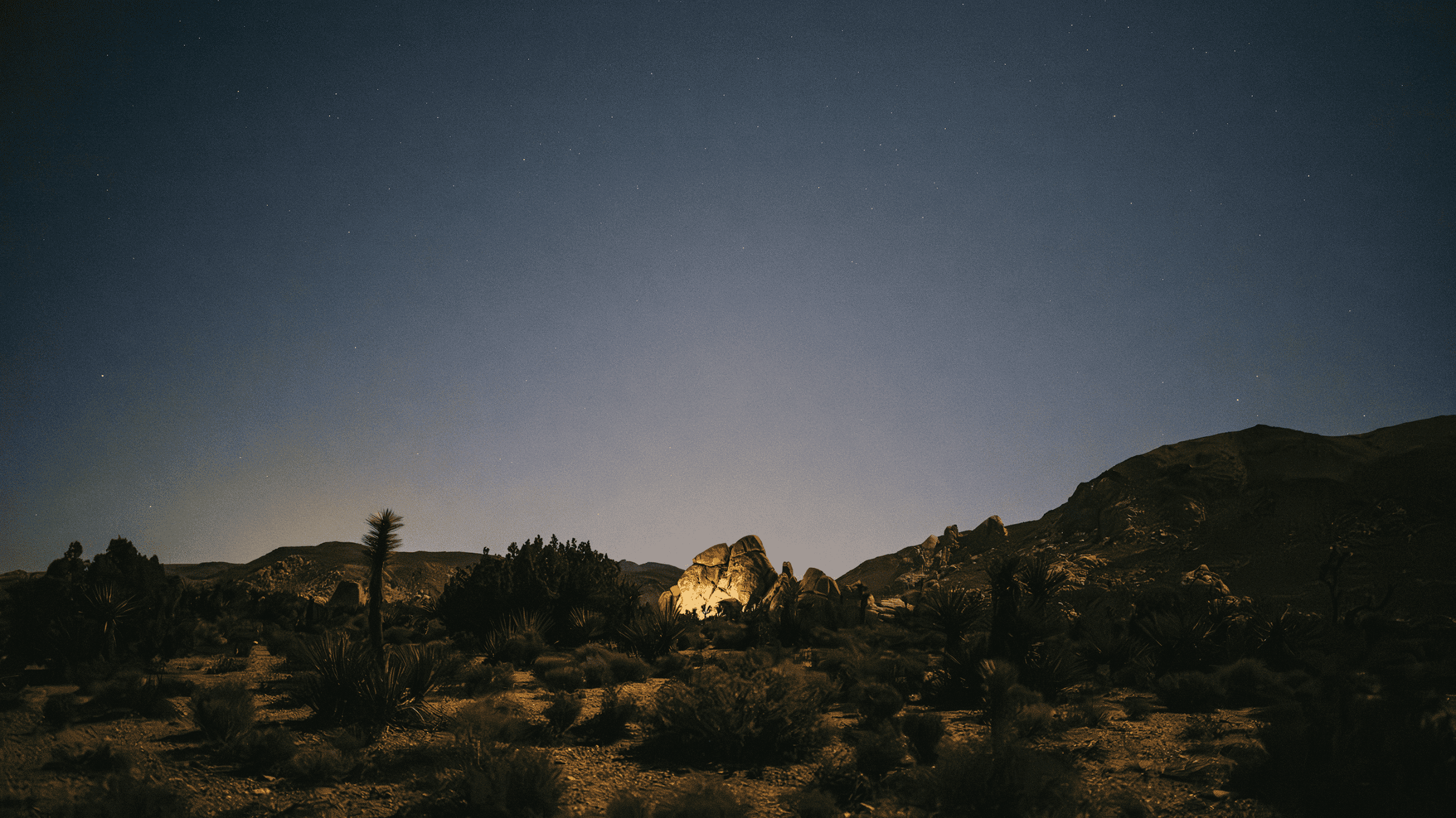 Dark sky running in Joshua Tree National Park 