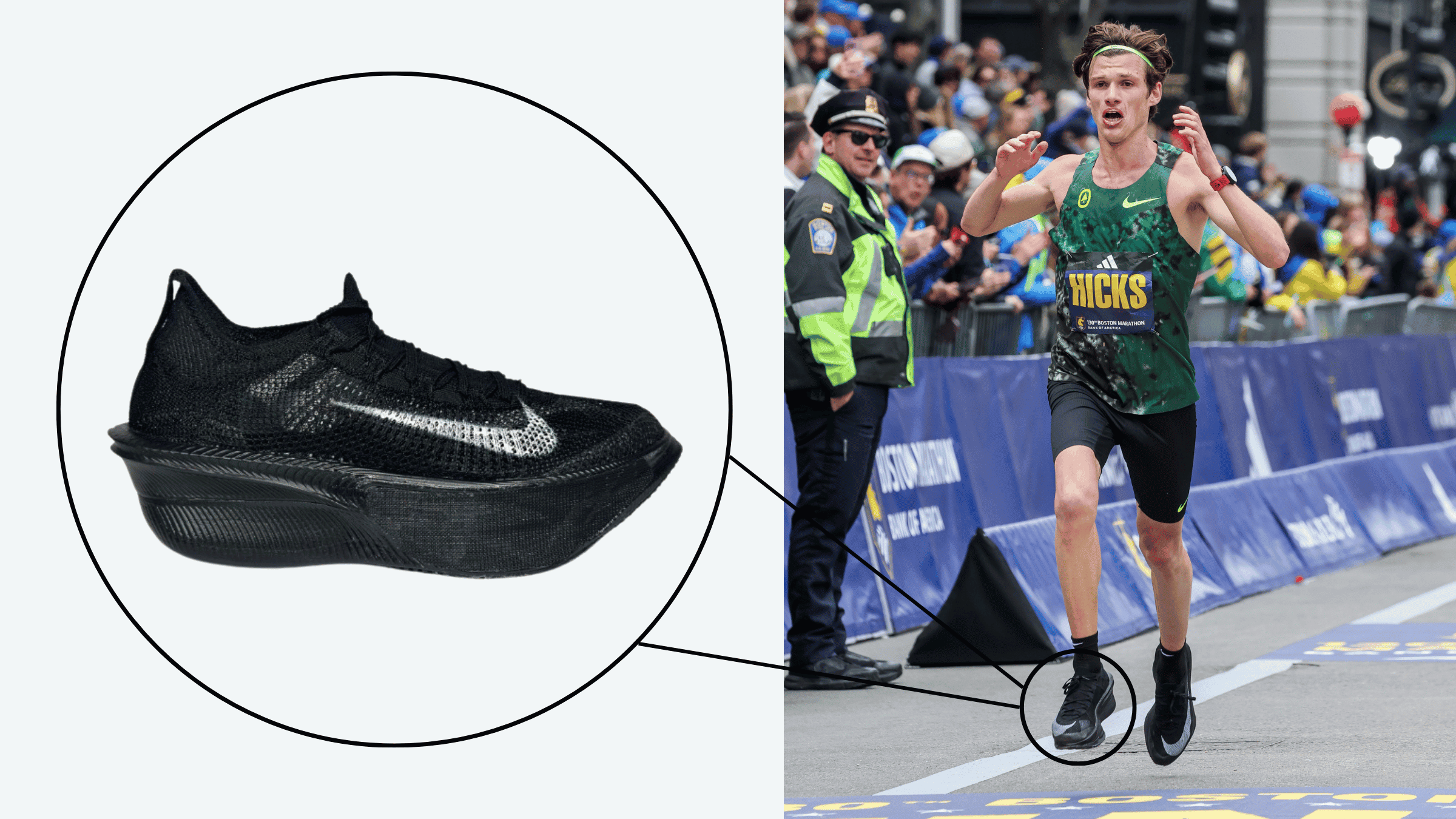 Charles Hicks 2026 Boston Marathon Nike Alphafly 4 proto