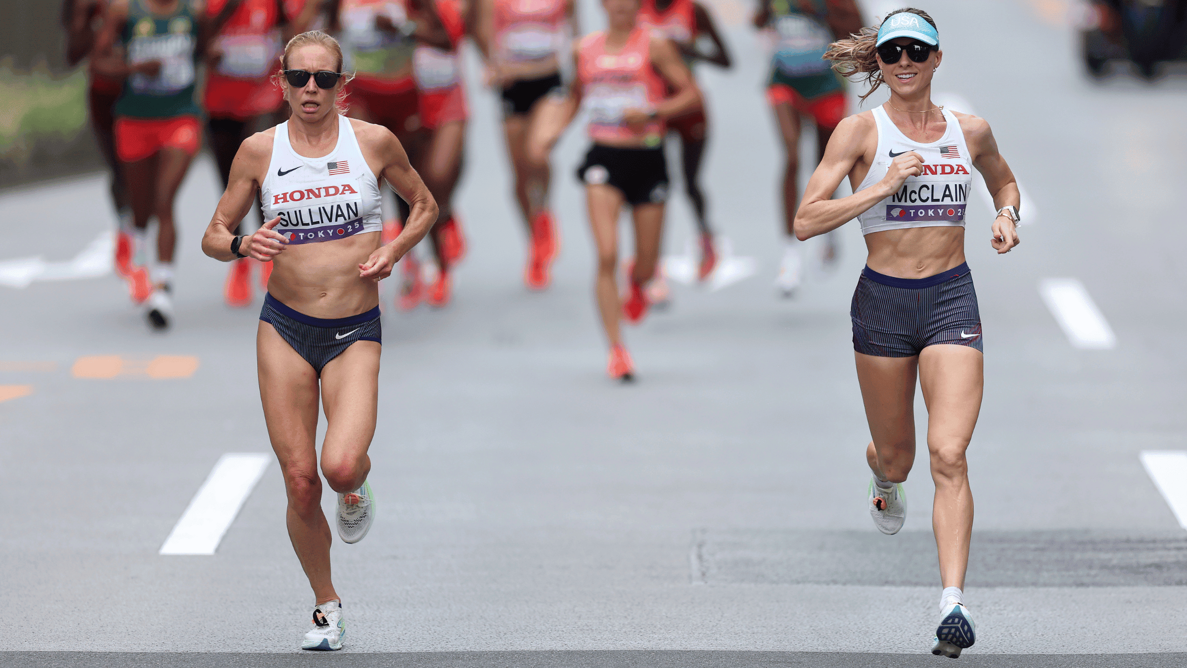Jess McClain and Susanna Sullivan at the 2025 World Athletics Championships