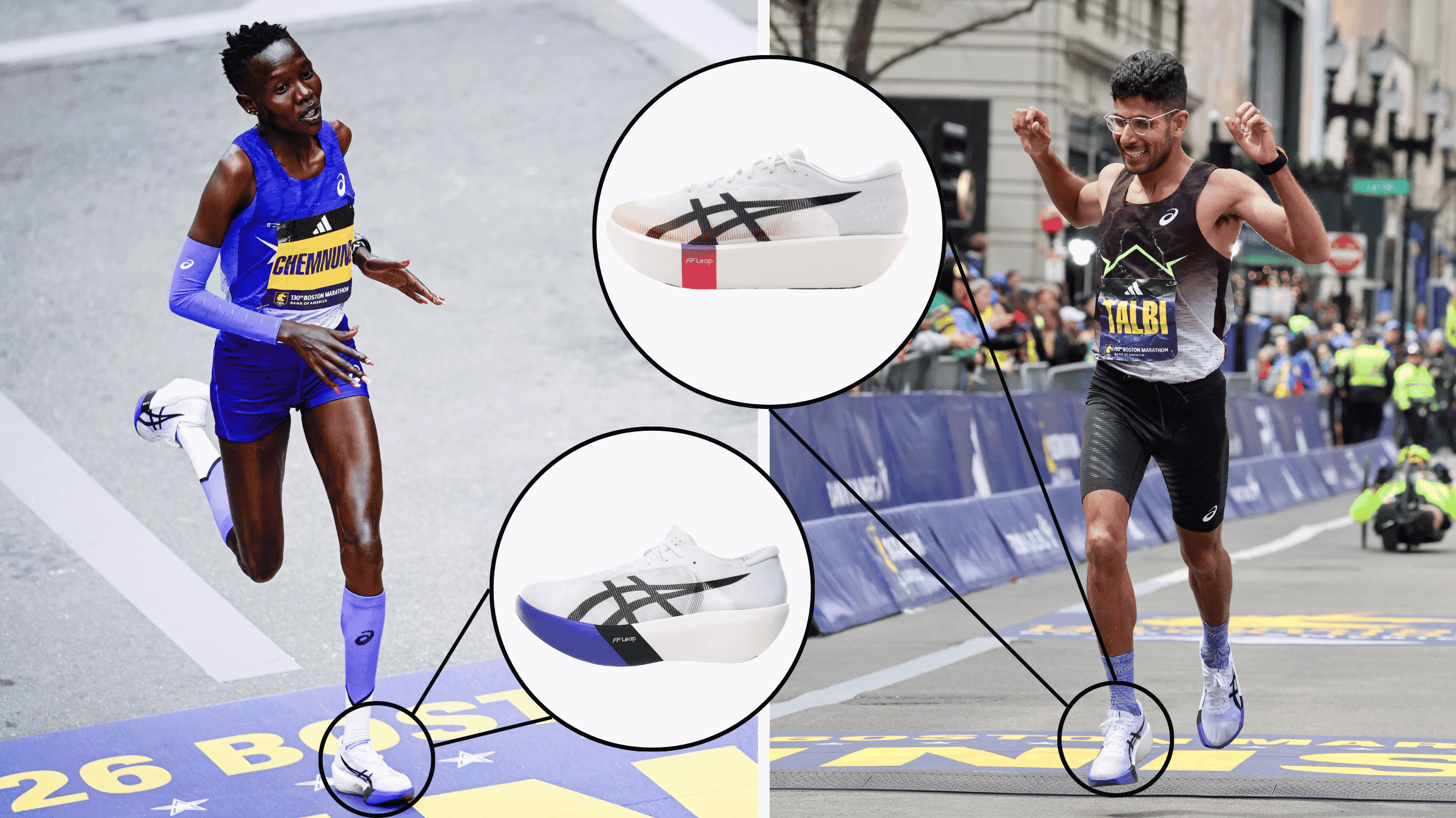 Loice Chemnung and Zouhair Talbi at the 2026 Boston Marathon