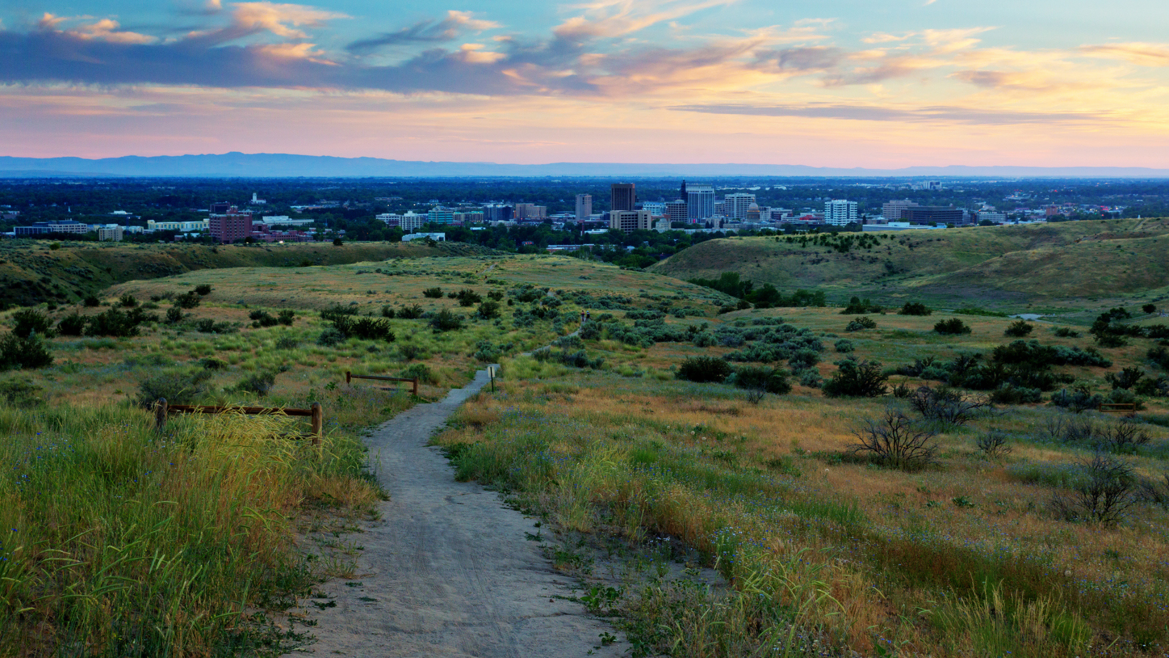 a trail overlooking the city of Boise, Idaho