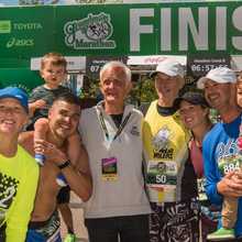 group of grandma's marathon finishers