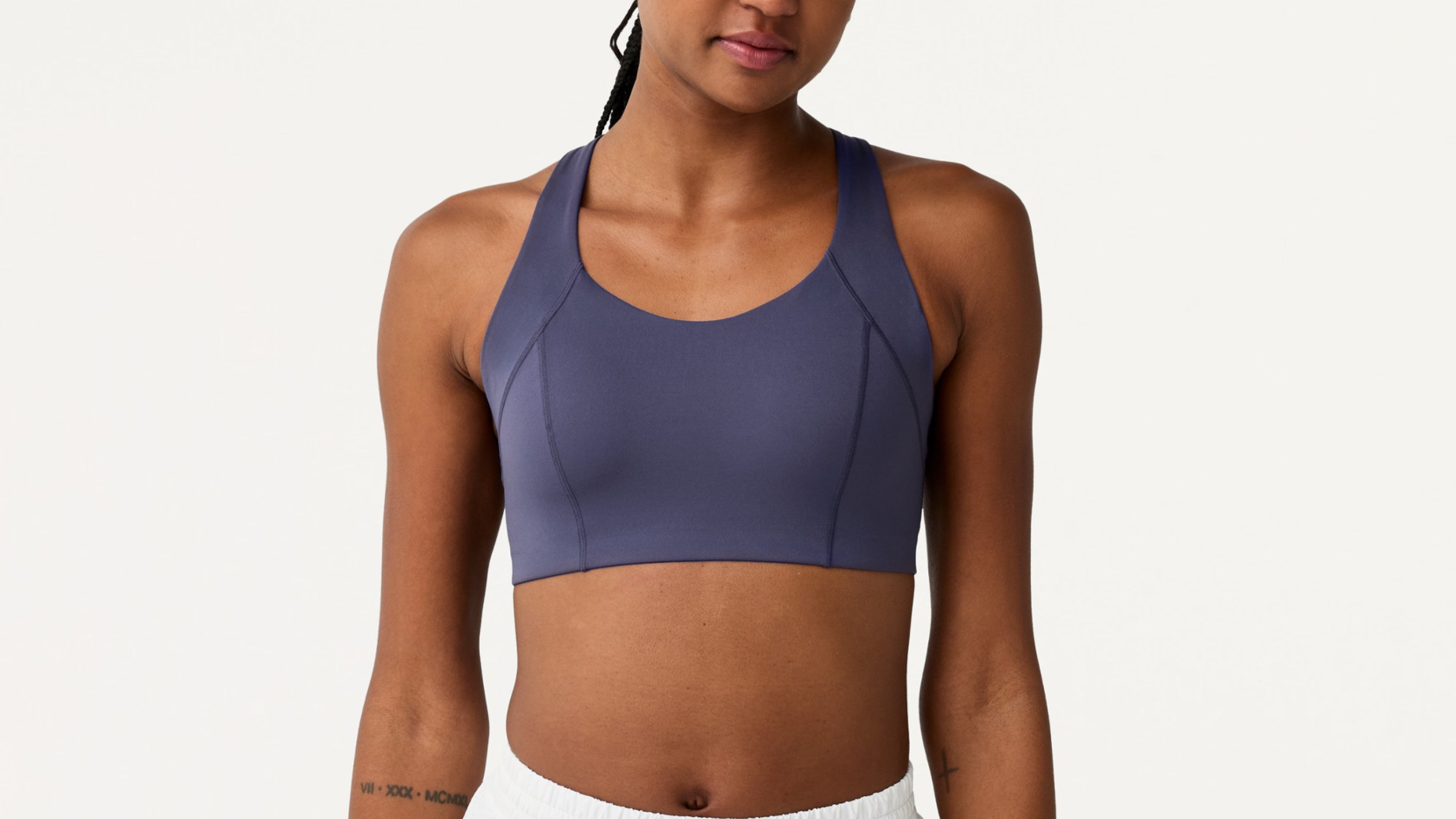 blue brooks chaser sports bra