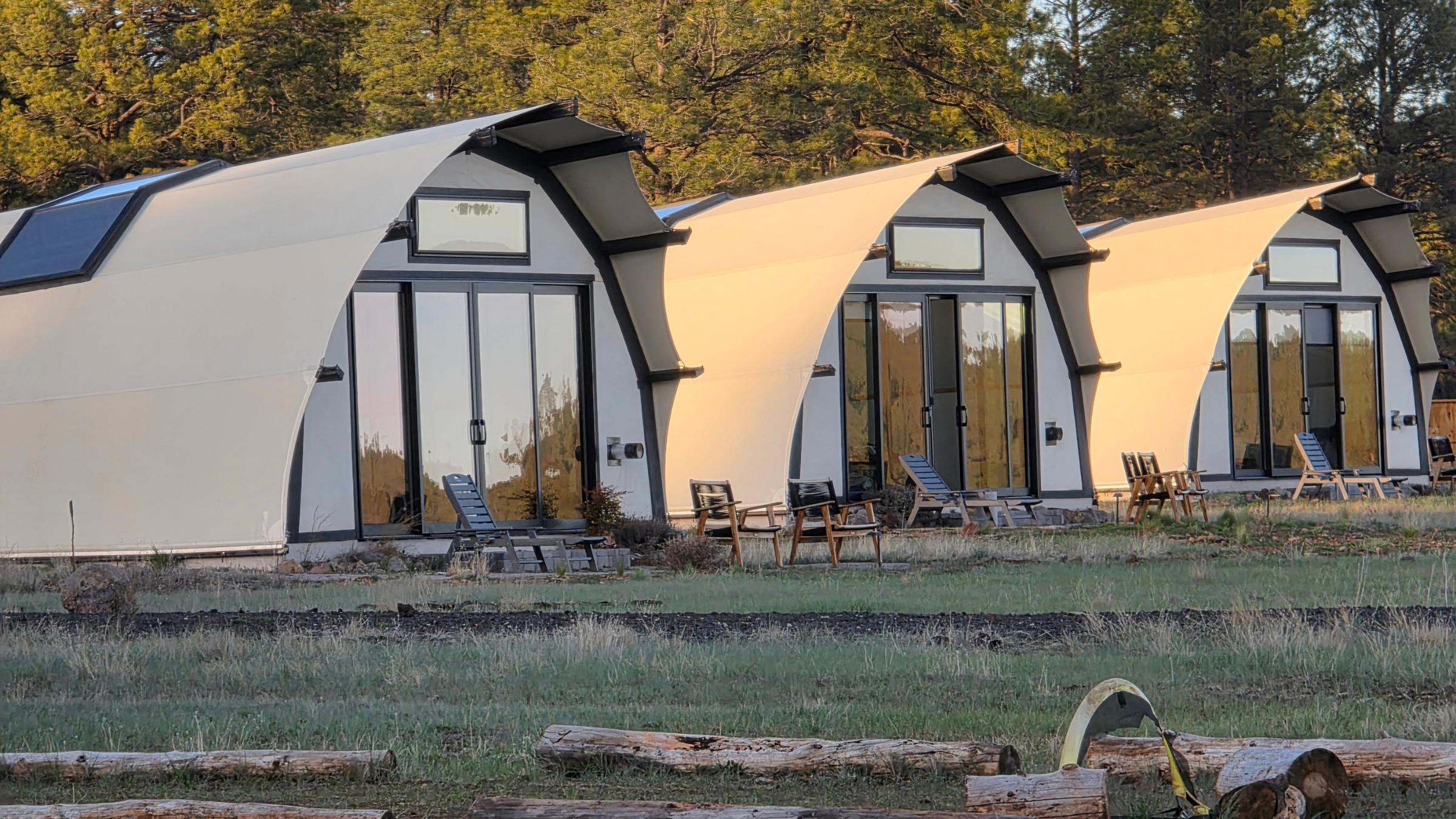 arched tents with big windows