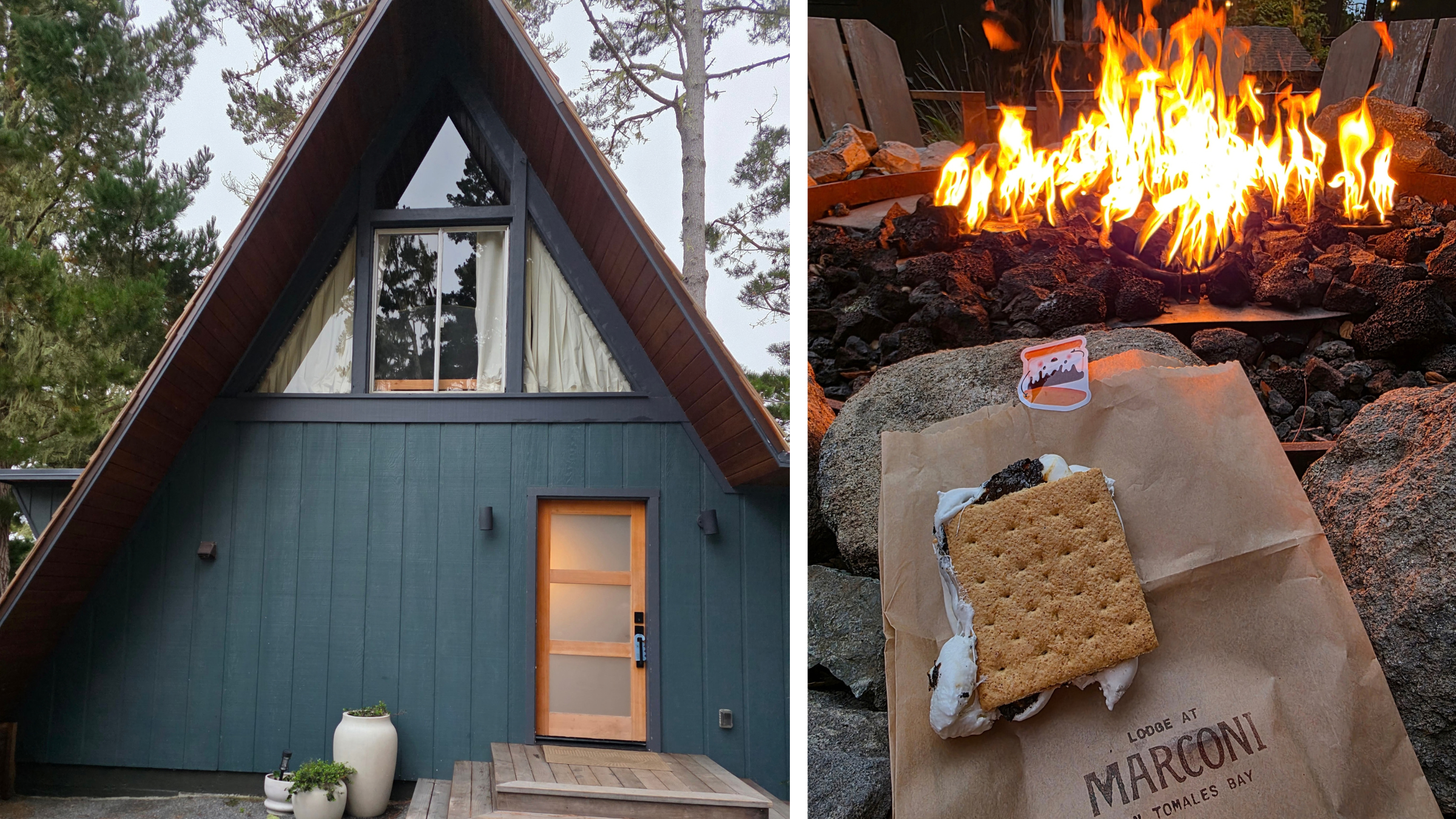 a frame lodge with s'mores
