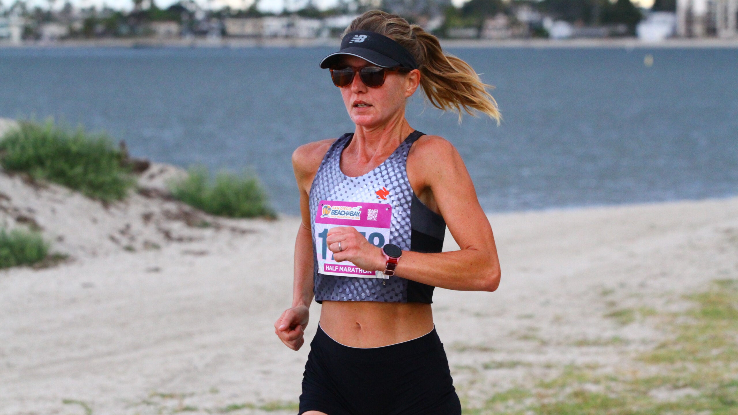 Claire Trageser runs the San Diego Beach & Bay Marathon.