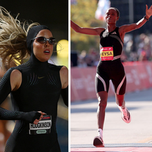 Keely Hodgkinson of Team Great Britain looks on after victory in the 800 Metres during ATHLOS London and Hawi Feysa in Chicago