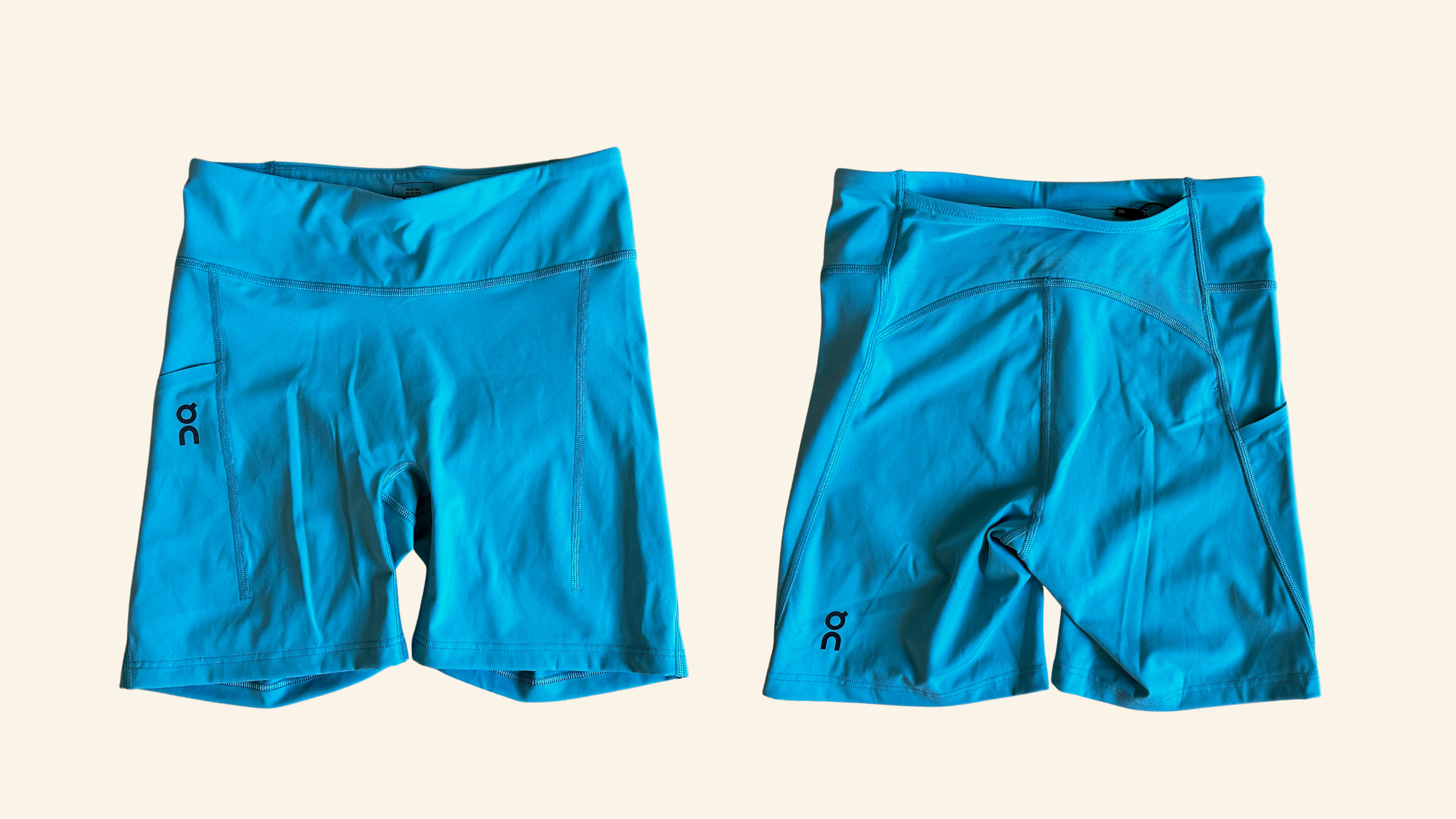 on cloud shorts tights blue