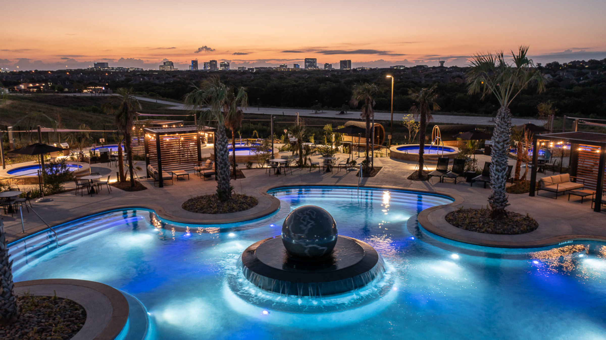an overhead shot of a pool